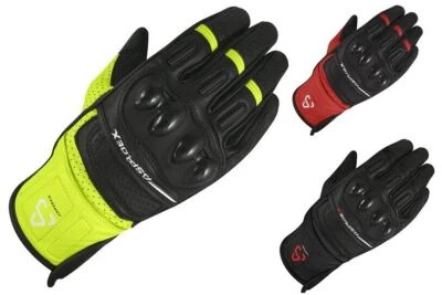 Guanto Pelle Moto Protezioni Nocche Prese Aria Imbottito Traspirante-Aspidex PRO - Immagine 1 di 2