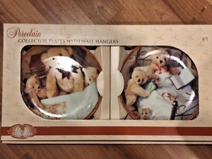 NEW Baum Bros Little Bears Teddy Bear Collector Plates with Hangers - Picture 1 of 5