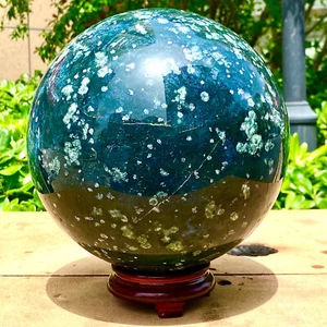 27.83LB Natural Water Grass Agate Ball Quartz Crystal Ball Healing - Picture 1 of 13