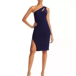 Aqua One Shoulder Schlüsselloch Cocktailkleid - 100% Exklusiv Größe 6 Navy - Bild 1 von 10