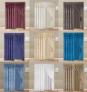 NUEVO PANEL DE FALSA SEDA DE BOLSILLO DE VARILLA PURA CENEFA CONJUNTO DE TRATAMIENTO DE CORTINA DE VENTANA DE BORLA - Imagen 1 de 16