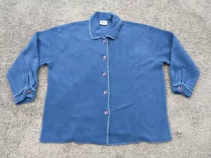 Vintage Westbound Casual Cardigan Womens Large Blue Long Sleeve Sweater Fleece - Picture 1 of 10