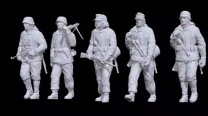 1/35 Scale WwII German Infantry 5 Figures Soldiers Model Kit Resin Printed Toys - Picture 1 of 1
