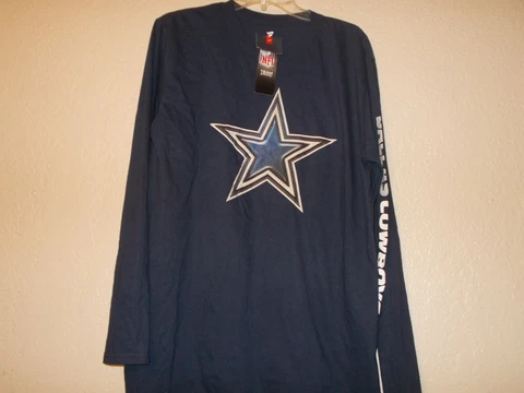 Fanatics NFL Dallas Cowboys Star Navy Long Sleeve Shirt Size Large Cover