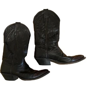VINTAGE Nocona Cowgirl Boots Lizard Leather Size 6.5 B Needle Toe Made In US - Picture 1 of 12