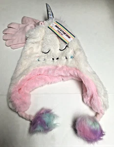 SKECHERS PINK ADORABLE HAT & GLOVES SET WARM NWT ONE SIZE FREE SHIPPING - Picture 1 of 4