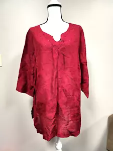 Avenue Silk/Linen Top with embroidery Size 22/24 - Picture 1 of 6