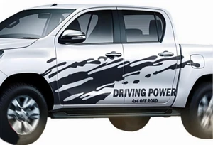Mud Splash Stripe Graphics Car Sticker For Toyota Hilux 4x4 Off Road Side Decals - Picture 1 of 6