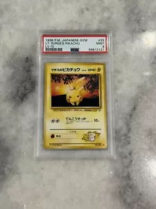 1998 Pokemon P.M. Japanese Gym Lt. Surge’s Level 10 Pikachu PSA 9 Card #25 - Picture 1 of 2