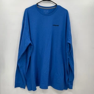 Patagonia Mens Long Sleeve T Shirt Blue Graphic Logo Tee 2XL XXL - Picture 1 of 7