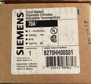 Siemens Miniature Circuit Breakers for Panelboards and Load CentersB270HH00S01 - Picture 1 of 6