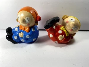 Vintage Lipco Clowns Figurines Porcelain Ceramic Vintage Circus Figures - CUTE - Picture 1 of 23