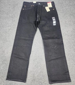 Men's Regular Straight Jeans 33x30 Levi's 501 Original Button Fly Denim Black - Picture 1 of 9