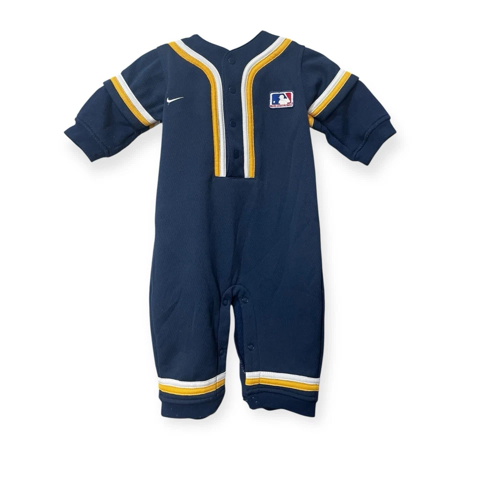 Nike Team MLB Milwaukee Brewers Bebé Infante Mono a Presión Talla 6-9 Meses Foto 1 de 4
