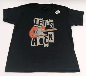 Let's Rock Electric Guitar Music Lover Band Guitarist Kids T-Shirt Youth (S) - Picture 1 of 6