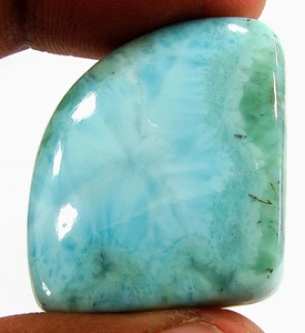68.25 Ct Natural Blue Larimar Loose Gemstone Cabochon Wire Wrap Stone - 26624 - Picture 1 of 2