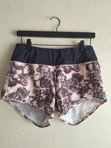 Oiselle High Rise Roga Run shorts Rose Botanical size 10 - Picture 1 of 7