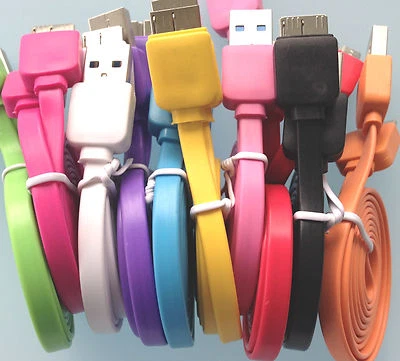 3ft flat noodle USB 3.0 Data Sync charger Cable FOR samsung galaxy s5 & note 3 - Image 1 of 2