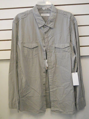 Calvin Klein новый мужской современный повседневный пуговицах в полоску платье рубашка XLarge - Изображение 1 из 3