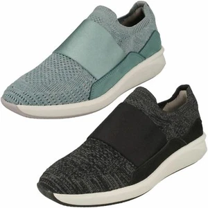 Ladies Clarks Un Rio Knit Elasticated Strap Detailed Trainers - Picture 1 of 19
