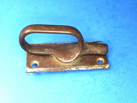 Vintage Window Sash Latch Swing Arm Catch Cast Solid Brass Plate 1 3/8" x 3" Cover