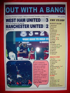 West Ham United 3 Manchester United 2 - 2016 - souvenir print - Picture 1 of 1