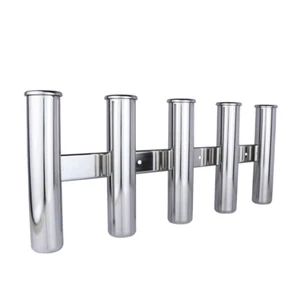 5 Link Boat Fishing Rod Holder 5 Tube Rack Side Mount Marine Stainless Steel - Picture 1 of 8