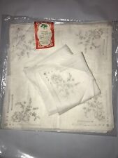 Vintage Set of 12+2 Napkin Serviette Handkerchief Embroidery Handmade China made