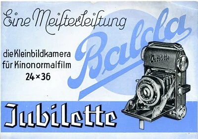 BALDA-WERK DRESDEN Prospekt JUBILETTE 24x36 Broschüre von 1939 Baltar (Y5194 - Bild 1 von 2