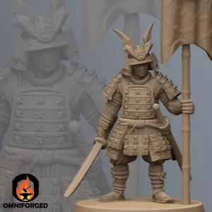 Samurai Miniature Command Group Bannerman Mini Dungeons and Dragons DnD 28mm - Picture 1 of 2