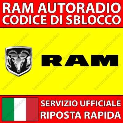 ✅RAM RADIO CODICE DI SBLOCCO PER TUTTI I MODELLI 1500 2500 3500 4500 NAVIGATION✅ - Immagine 1 di 4