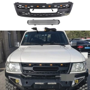 Black Front Bumper Grille fits for Armada Patrol Y61 2003-2005 With Yellow Light - Picture 1 of 12