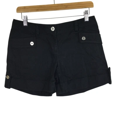 Pantalones cortos negros con puños de algodón White House Black Market para mujer talla 2 Foto 1 de 4