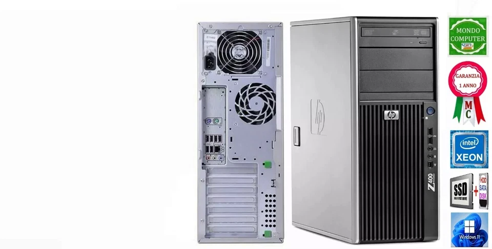 COMPUTER HP Z400 CPU INTEL XEON W3550 SSD 16 GB RAM WINDOWS 11 - Imagen 1 de 1