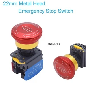 22 mm 2NO 2NCMetal Pilz Power Stop Knopf 10A Maintaind Not Aus Schalter - Bild 1 von 17