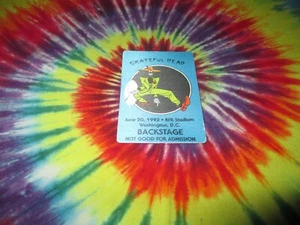 GRATEFUL DEAD BACKSTAGE PASS RFK STADIUM WASHINGTON DC JUNE 6/20/92-1992-NEW - Picture 1 of 2