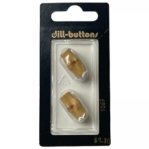Buttons Toggle Brown Faux Bamboo 1-Hole 2-Pack 3/4" 20MM Vintage Dill Germany - Picture 1 of 7