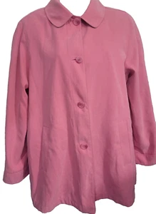 London Fog Long Sleeve Pink 4 Button Up Front/Pocket Lined Soft Jacket - Size PM - Picture 1 of 16