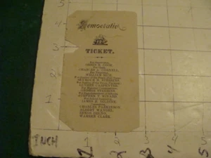Vintage Original 1800's DEMOCRATIC TICKET - michigan i was told. - Picture 1 of 3