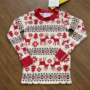 Hanna Andersson Pajama Top Kid US 4 Dear Deer PJ Shirt 100 cm Reindeer Christmas - Picture 1 of 11