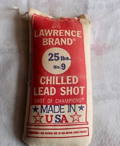 Vintage Lawrence Brand Chilled Lead Shot #9 25 Pound Unopened Bag USA Made