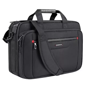 LAPTOP BAG Messenger Briefcase Expandable Case Handbag Black 17.3 Inch VANKEAN - Picture 1 of 7