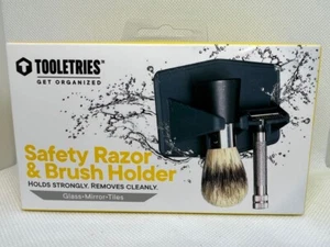 Tooletries The MAVERICK Razor & Brush Holder - Grips to Glass,Mirror,& Tile - Picture 1 of 6