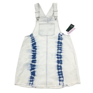 Wild Fable Womens Juniors Size M Denim Overalls Skirt Indigo Tie Dye Light Wash - Picture 1 of 9