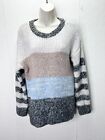 American Eagle Sweater Large Begging Fit Knit  Strip Cabincore Light Academia