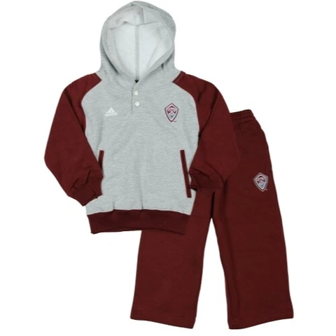 MLS Soccer Colorado Rapids Boys Fleece Hoodie and Pant Set, Maroon / Gray Cover