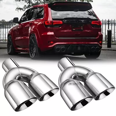 Punta de escape doble 2,5" entrada 3,5" salida 9,5" doble pared para Jeep Grand Cherokee Hemi Foto 1 de 4