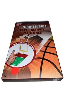 24 Sport Ball Papier Aktivität Valentinstag Karten - Bild 1 von 2