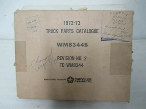 Mopar NOS 72-73 Chrysler Canada Dodge Truck Parts Catalogue Revision No2 WM8344B - Bild 1 von 4