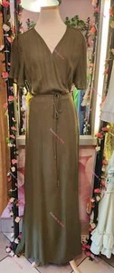 Olive Maxi Wrap Dress - Picture 1 of 3